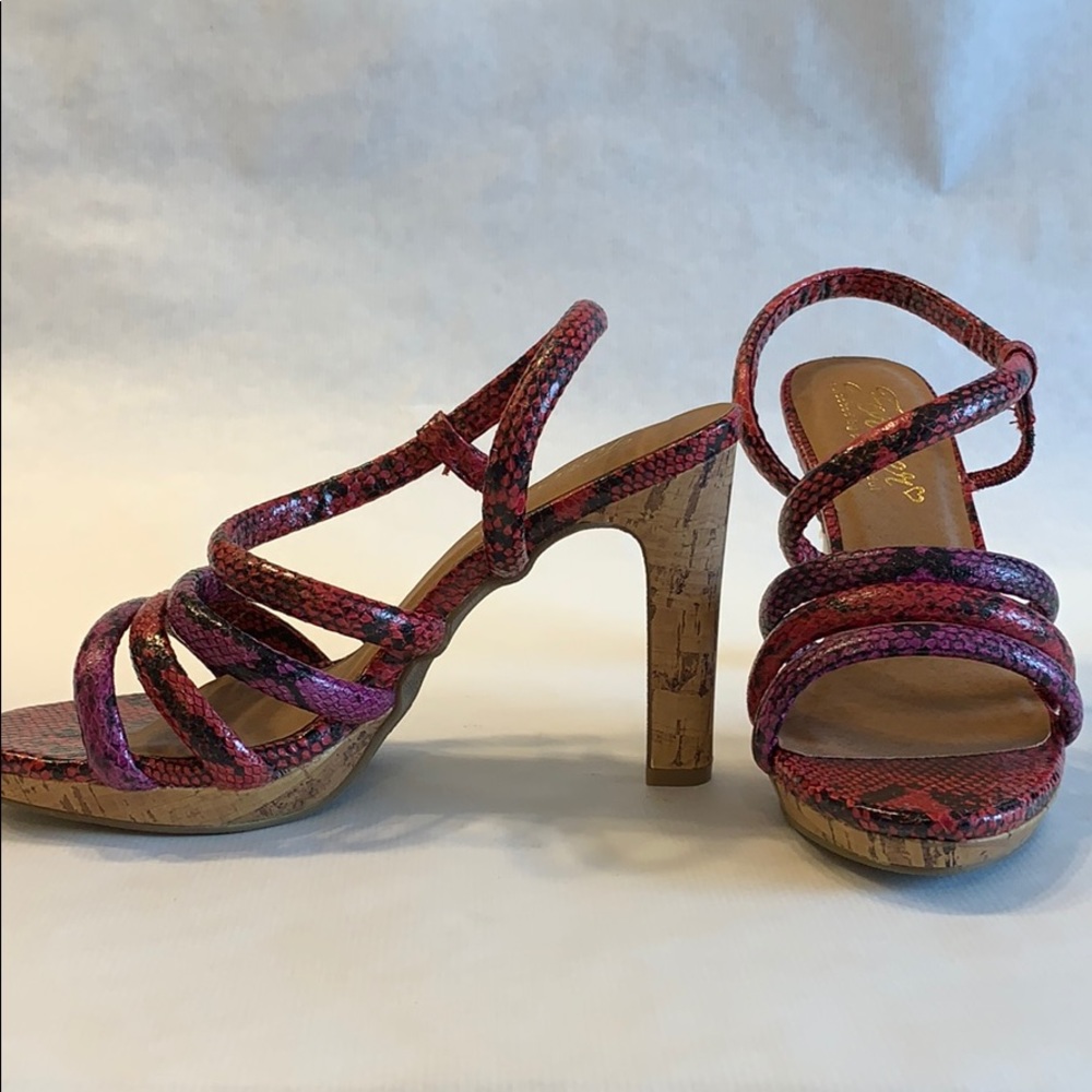Red and Purple Snake-skin Heel w/ small platform